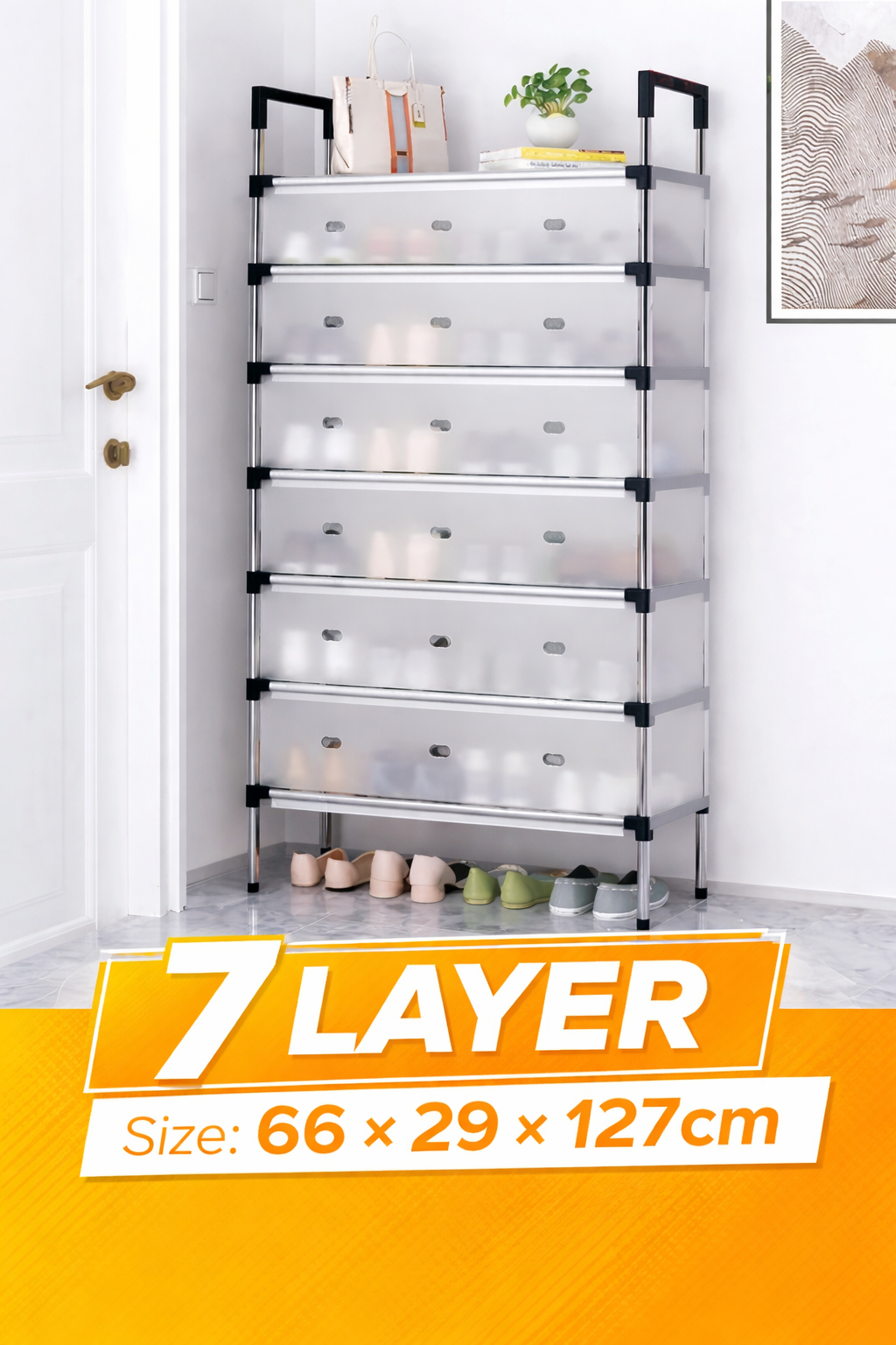 Dustproof Shoe Rack Organizer | 5/6/7 Layer Waterproof Shoe Stand | Space-Saving Storage Shelf for Home