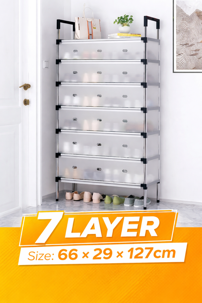 Dustproof Shoe Rack Organizer | 5/6/7 Layer Waterproof Shoe Stand | Space-Saving Storage Shelf for Home