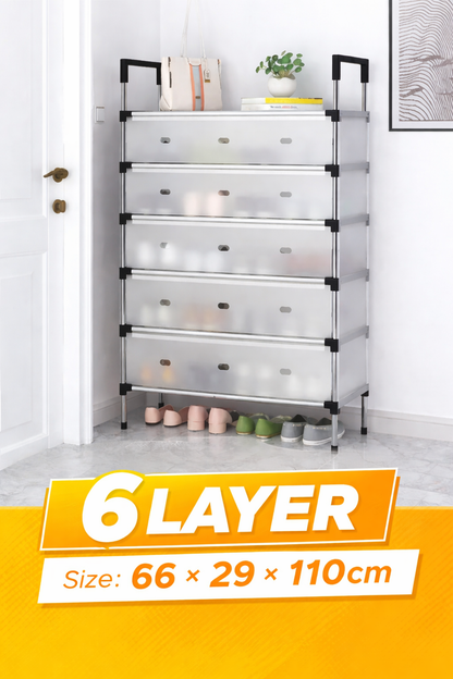 Dustproof Shoe Rack Organizer | 5/6/7 Layer Waterproof Shoe Stand | Space-Saving Storage Shelf for Home