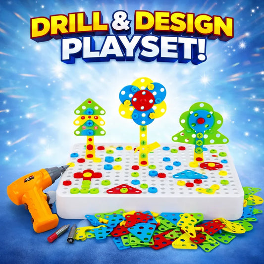Drill & Design Construction Playset for Kids | DIY Building Toy Set (249 pcs)