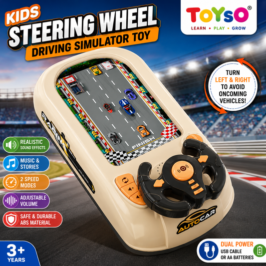 Kids Steering Wheel Driving Simulator Toy | Racing Game with Sounds & Lights