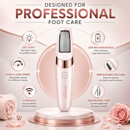 Rechargeable Electric Foot Callus Remover | Cordless Pedi Roller for Dry, Cracked Heels & Dead Skin
