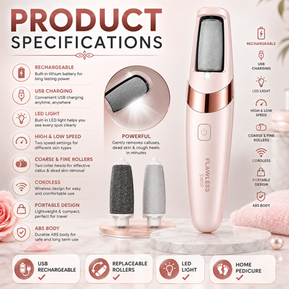 Rechargeable Electric Foot Callus Remover | Cordless Pedi Roller for Dry, Cracked Heels & Dead Skin