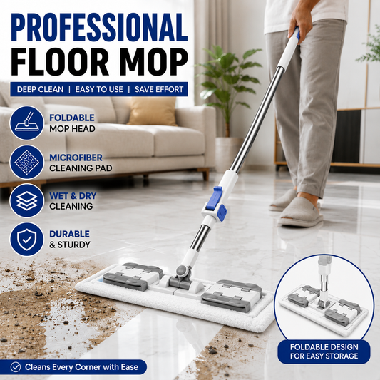 Super Absorbent Flat Microfiber Mop with Detachable Washable Pad