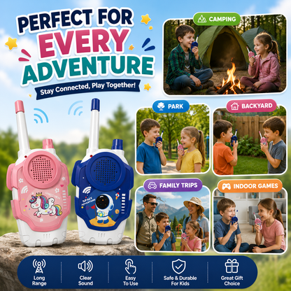 Kids Walkie Talkie Set 2 PCS Long Range Toy Intercom for Boys & Girls