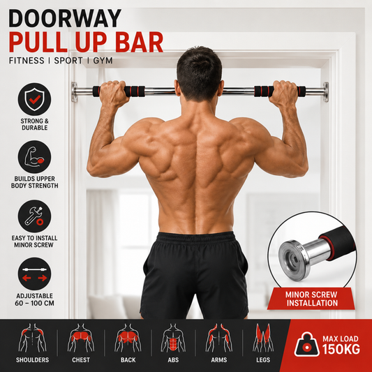 Doorway Pull Up Bar - Adjustable Home Gym Fitness Bar (60-100cm)