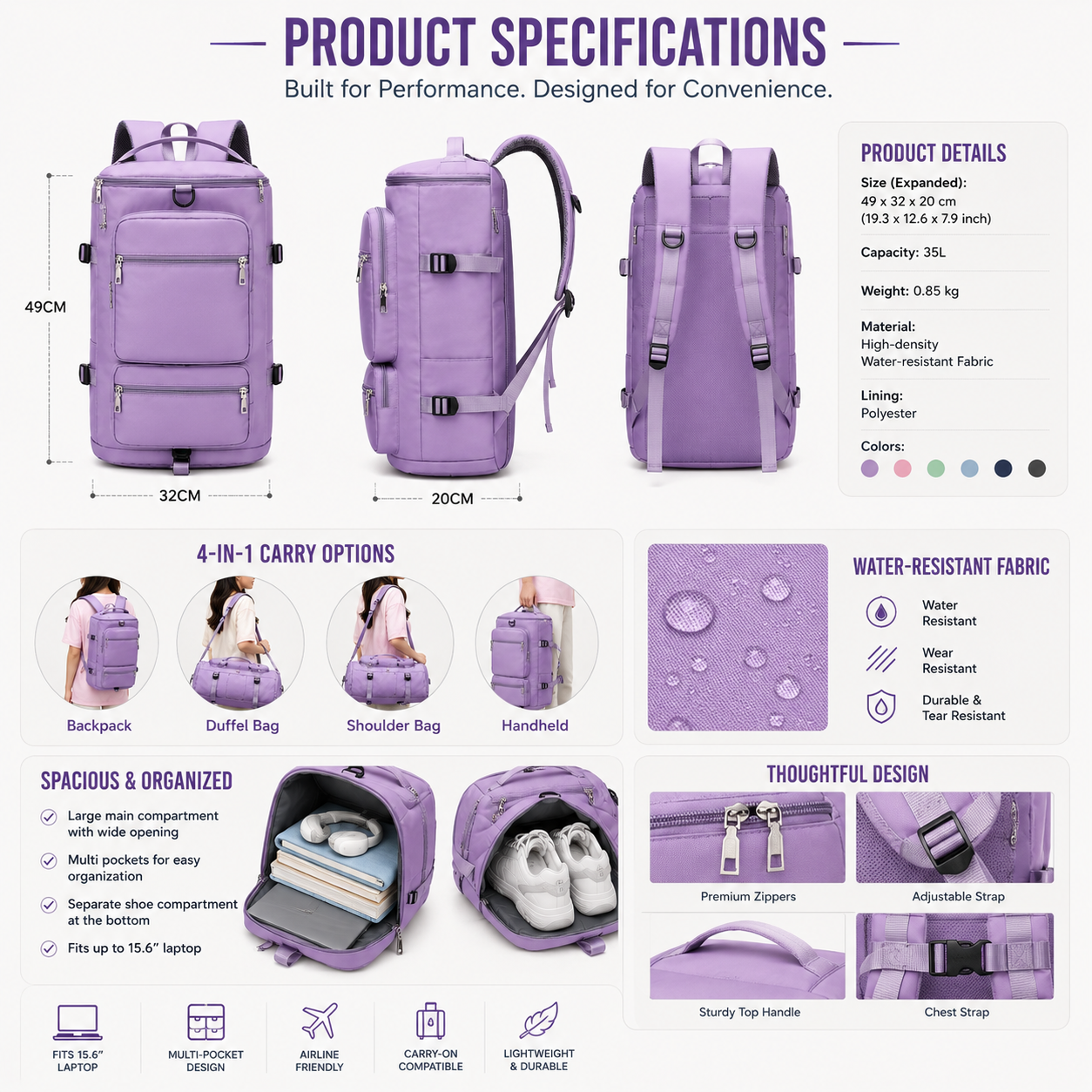 Trendy Travel & Gym Backpack – Multi-Purpose Large Capacity Bag
