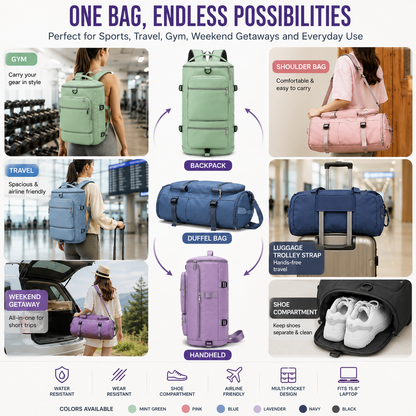 Trendy Travel & Gym Backpack – Multi-Purpose Large Capacity Bag