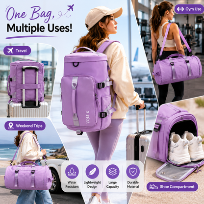 Solo Travel Bag 3-in-1 Travel Backpack with Shoe Compartment | Large Capacity Waterproof Gym & Weekend Bag