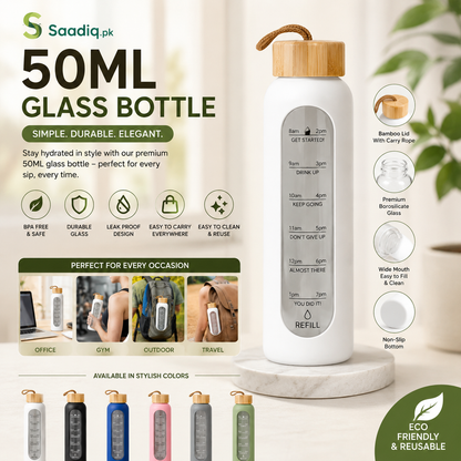 Motivational  Time Marker Water Bottle – Leakproof BPA Free Reusable Sports Bottle