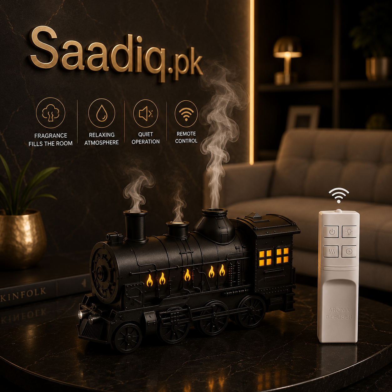 Cute train aroma diffuser humidifier - Saadiq.pk