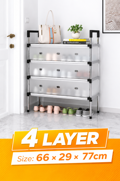Dustproof Shoe Rack Organizer | Multi-Layer Waterproof Shoe Stand | Space-Saving Storage Shelf for Home