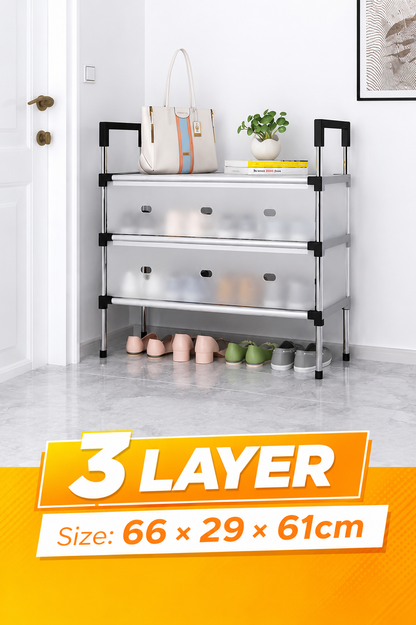 Dustproof Shoe Rack Organizer | Multi-Layer Waterproof Shoe Stand | Space-Saving Storage Shelf for Home