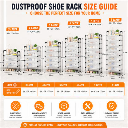 Space-saving dustproof shoe rack for apartments - Saadiq.pk Pakistan