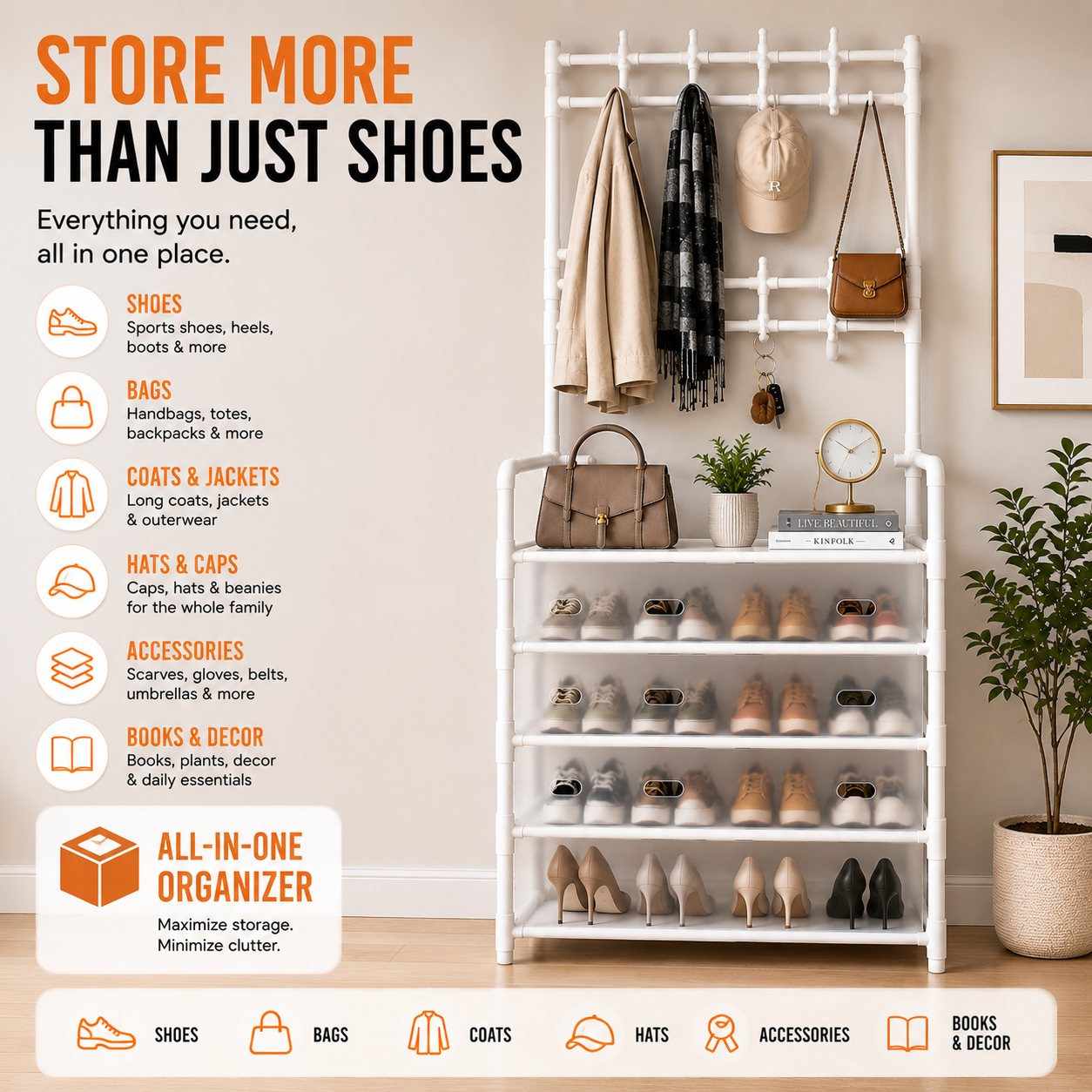 Coat and shoe rack with dust cover - Saadiq.pk Pakistan