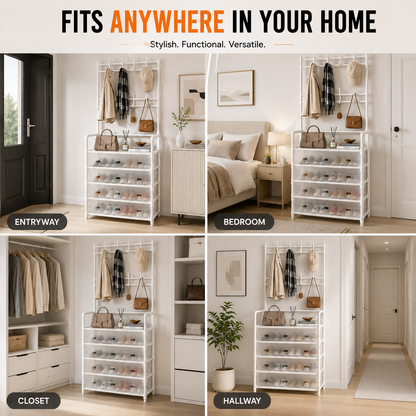 Portable shoe and coat rack dustproof - buy in Pakistan