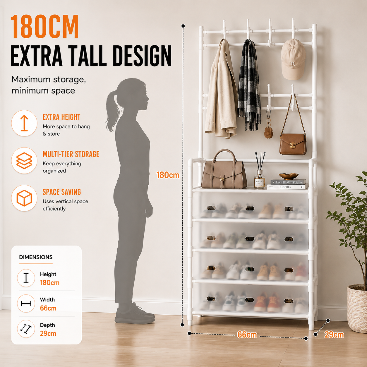 Space-saving wardrobe shoe rack - Saadiq.pk