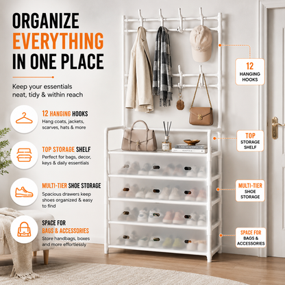Space-saving shoe storage organizer rack - Saadiq.pk