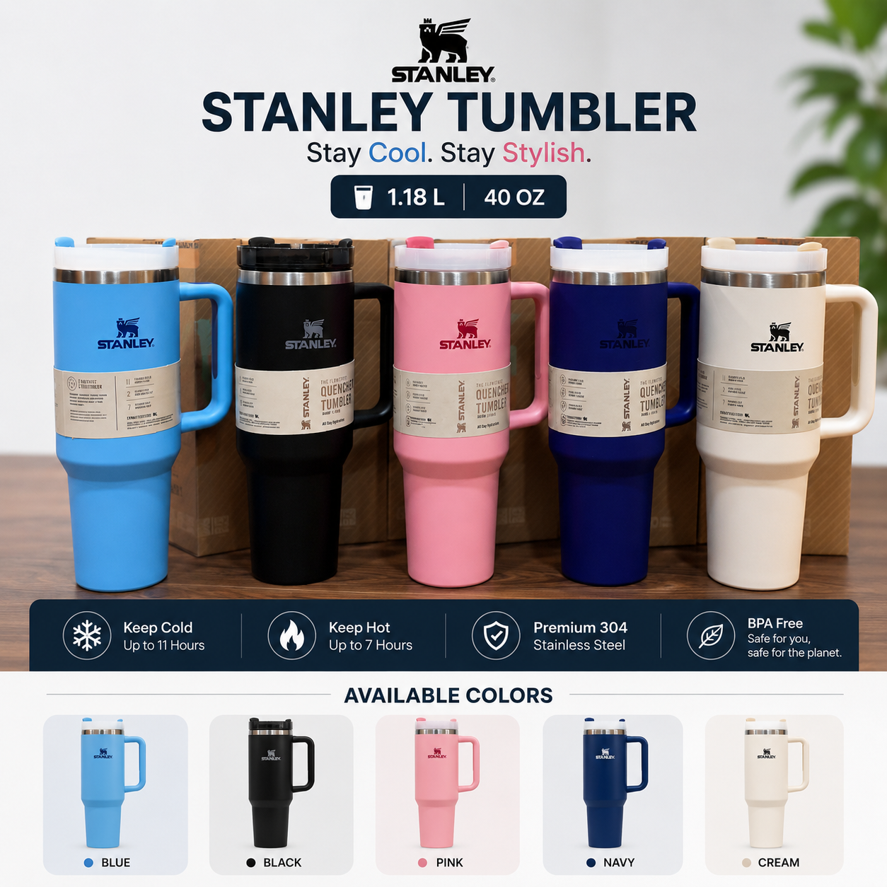 1.18L insulated tumbler keeps drinks hot and cold - Saadiq.pk