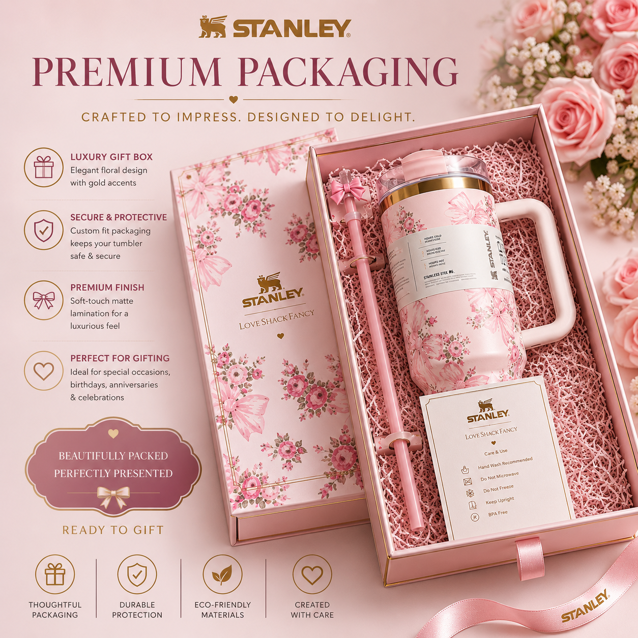 Vacuum insulated floral tumbler 1.18L - buy in Pakistan