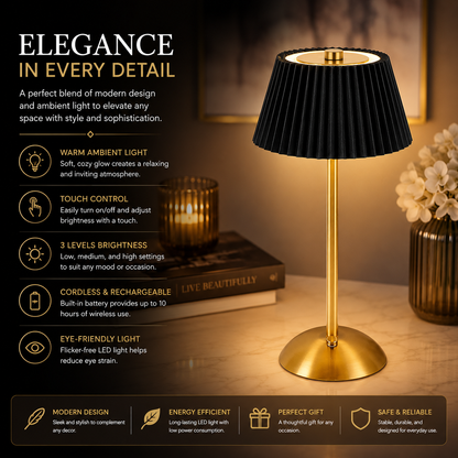 Cordless modern elegant LED touch lamp for bedroom - Saadiq.pk Pakistan