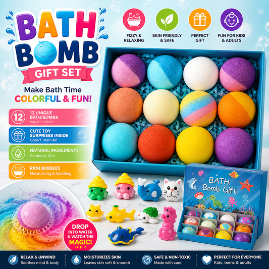 Bomb Gift Set with Surprise Toys – Colorful Fizzy Bath Bombs (1PC)