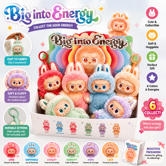 Energy Labubu Plush Keychain Toys – Cute Collectible Bunny Dolls (6 Styles)