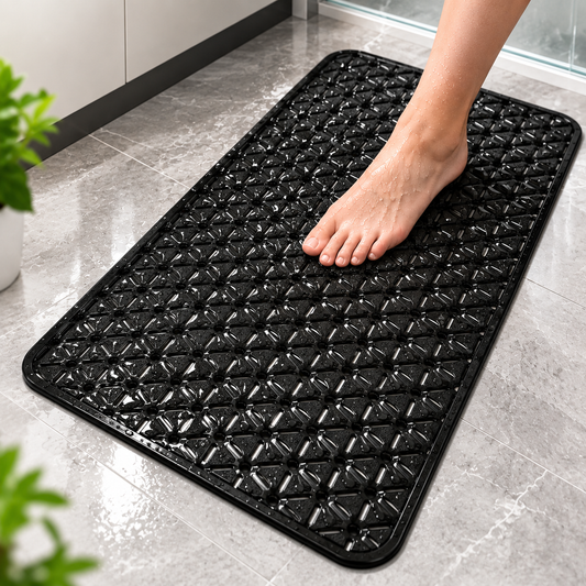 2PC Anti-Slip Bathroom Mat 26 × 14 Inch | Drainage Shower & Floor Mat
