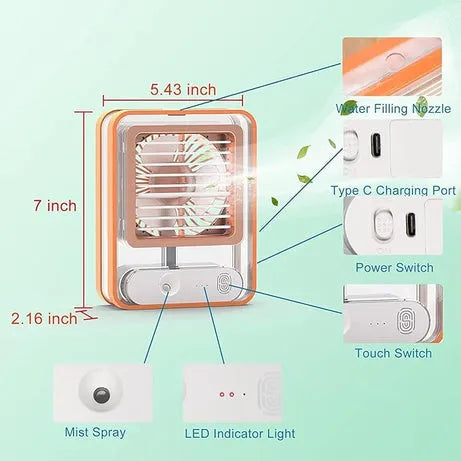 USB rechargeable desk air cooler - Saadiq.pk