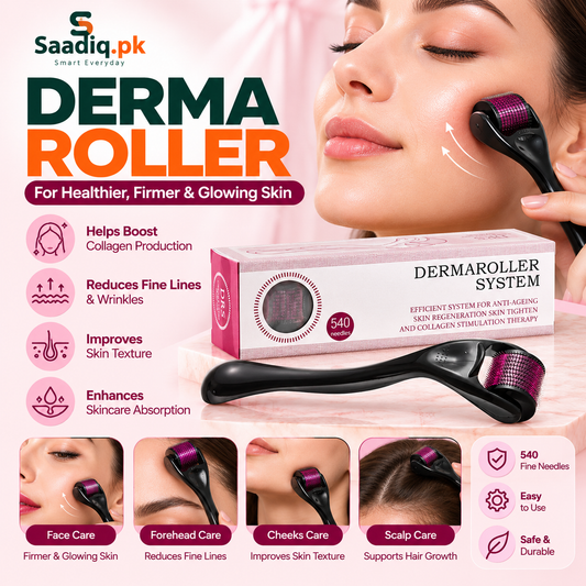 0.5mm Derma Roller with 540 Micro Needles – Skin Care Microneedling Tool