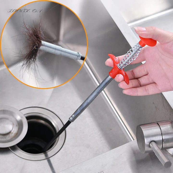 Long Drain Cleaning Tool | 85cm Pipe Snake for Sink, Basin & Bathroom Drains