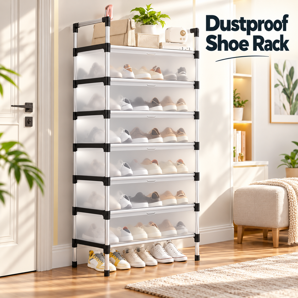 Dustproof Shoe Rack Organizer | Multi-Layer Waterproof Shoe Stand | Space-Saving Storage Shelf for Home