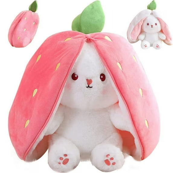 Reversible bunny plush strawberry carrot soft stuffed toy - Saadiq.pk Pakistan
