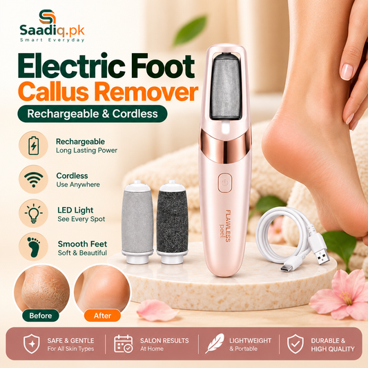 Rechargeable Electric Foot Callus Remover | Cordless Pedi Roller for Dry, Cracked Heels & Dead Skin