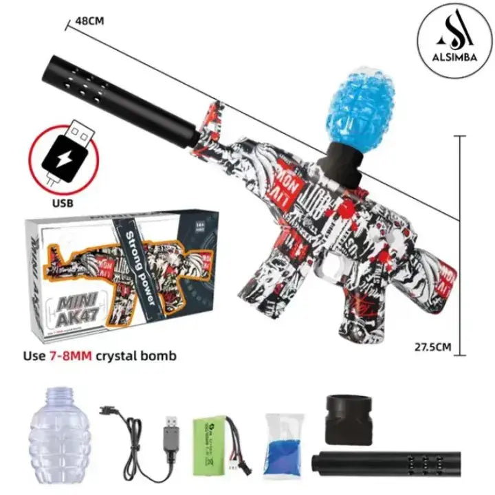 Gel Ball Blaster Toy Gun with Water Beads – Electric Soft Gel Shooter for Target Practice
