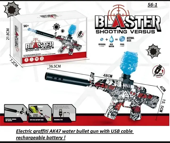 Gel Ball Blaster Toy Gun with Water Beads – Electric Soft Gel Shooter for Target Practice