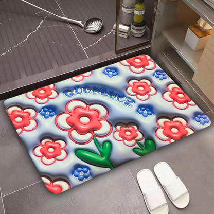 3D Flower Floor Mat – Quick Dry Diatomaceous Earth Bathroom Mat