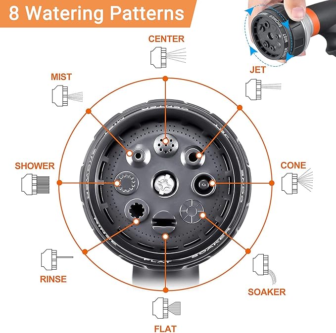 Garden Hose Spray Nozzles in 7 pattern