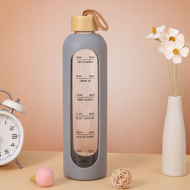 Motivational  Time Marker Water Bottle – Leakproof BPA Free Reusable Sports Bottle