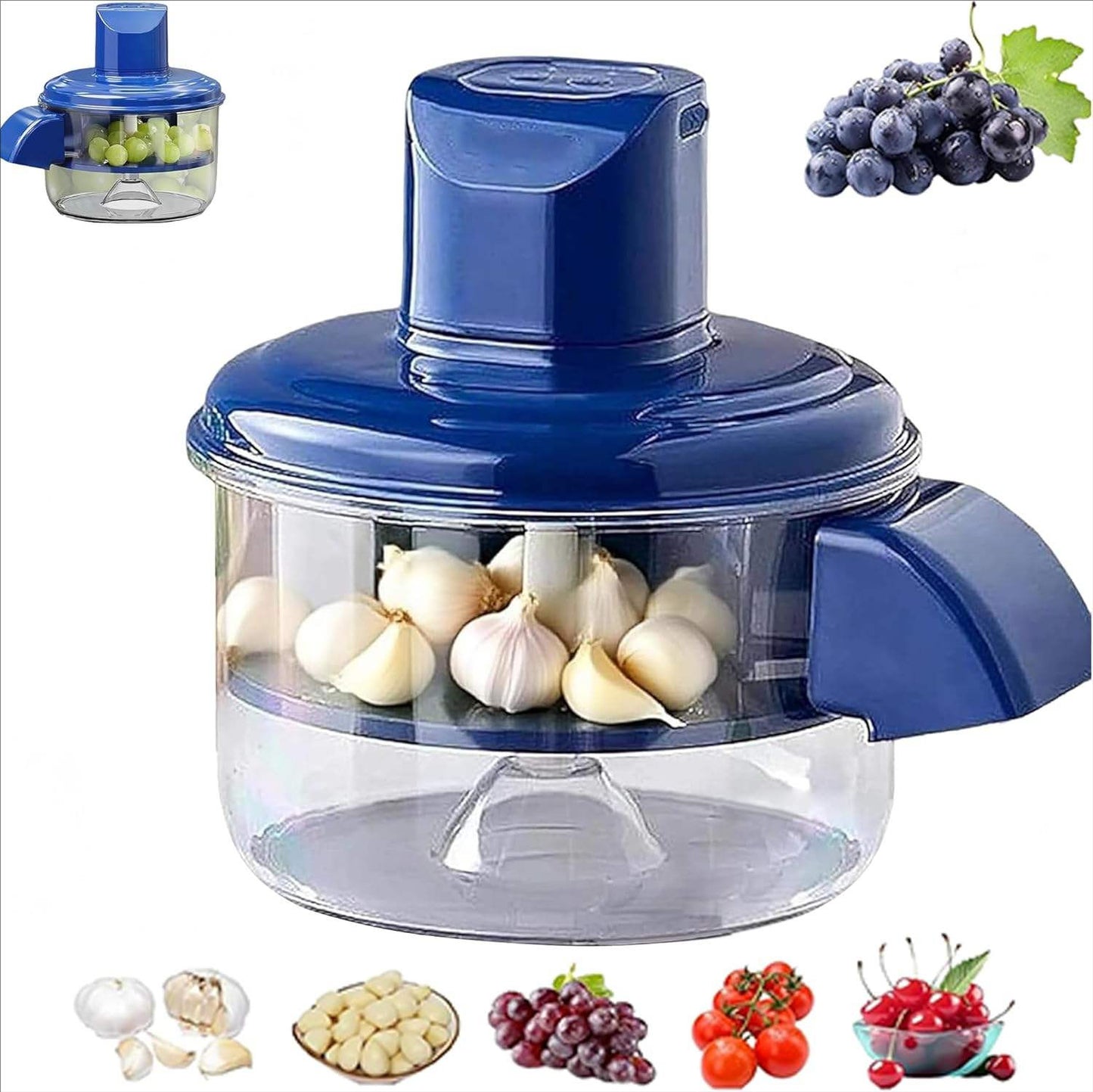 Automatic Electric Fruit Peeler Machine One-Touch Grape, Plum, Tomato & Garlic Peeling Device with Storage Bowl