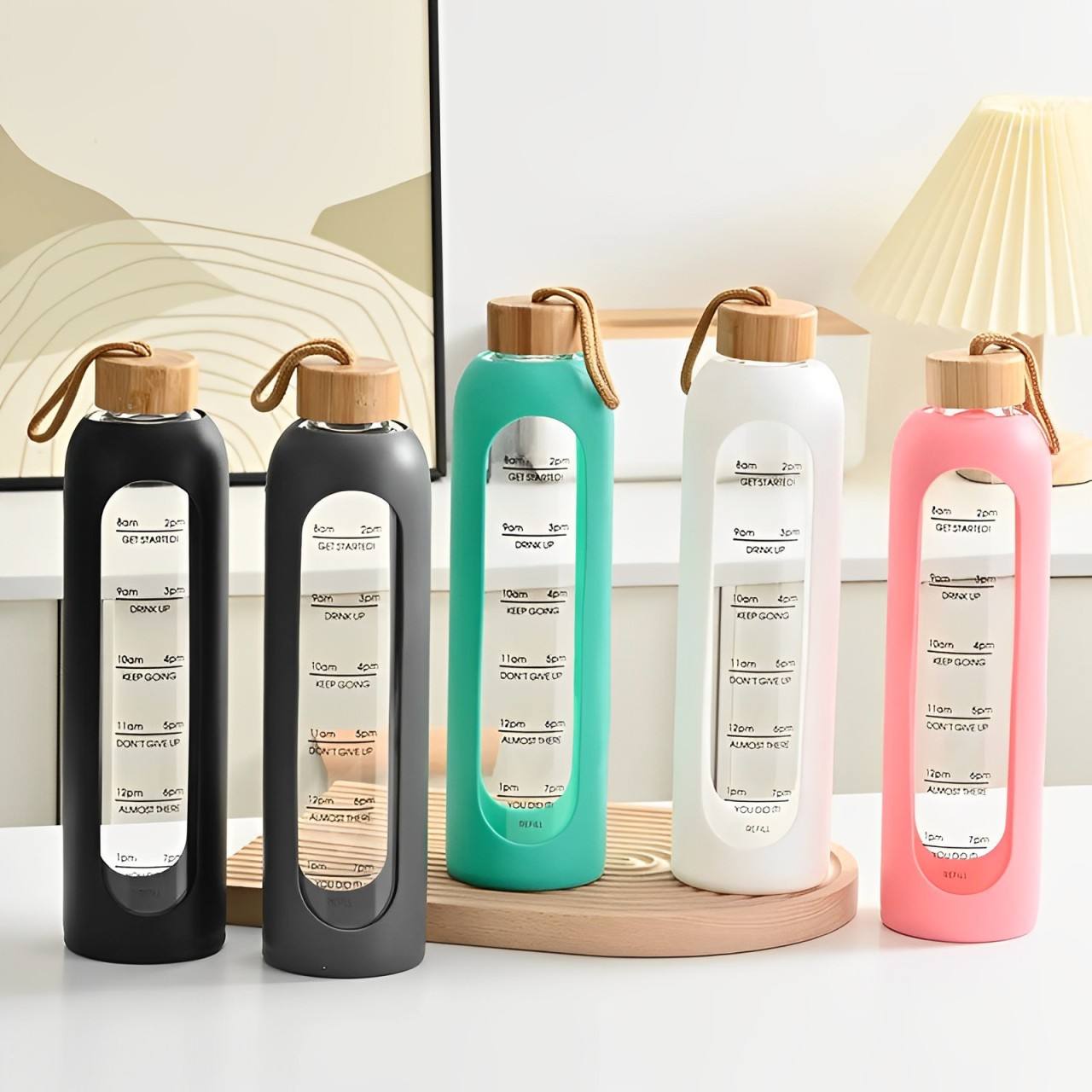 Motivational  Time Marker Water Bottle – Leakproof BPA Free Reusable Sports Bottle