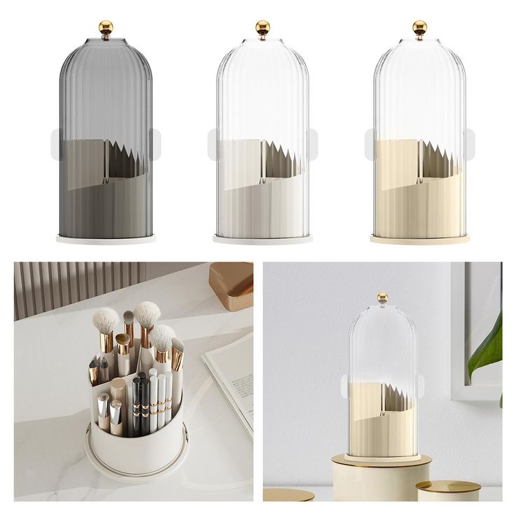 Luxury Crystal Rotating Makeup Brush Holder – Cosmetic Organizer