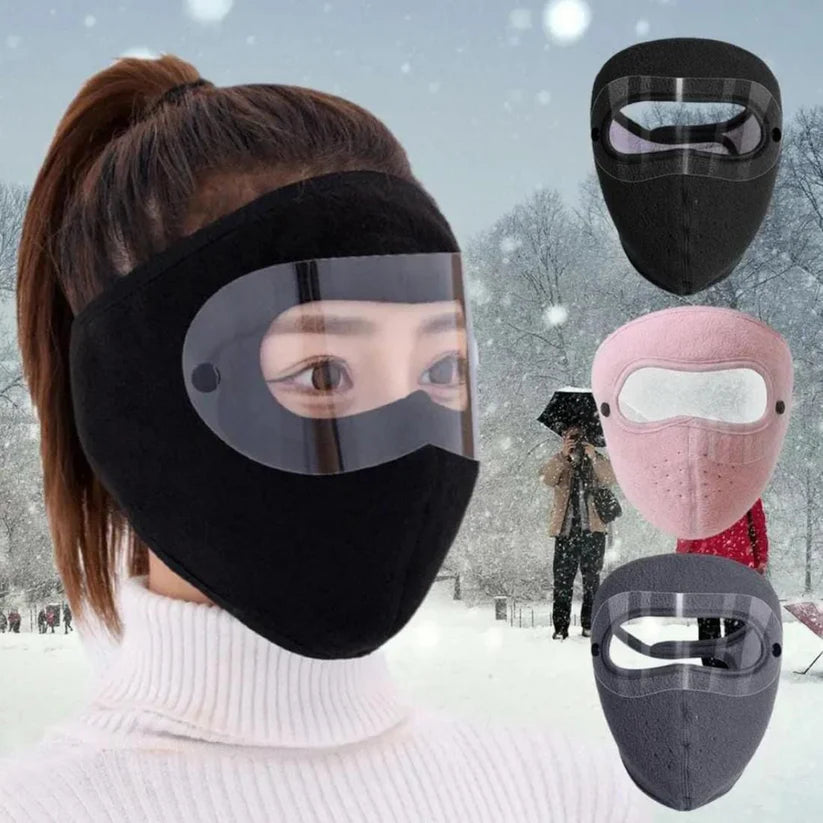 Dustproof Winter Face Mask with Eye Shield | Windproof Fleece Mask for Outdoor Protection | Full Coverage Warm Mask
