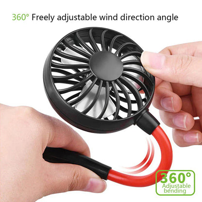 Wearable Hanging Neck Fan – USB Rechargeable with 3 Speed Modes