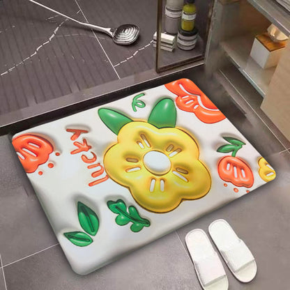 3D Flower Floor Mat – Quick Dry Diatomaceous Earth Bathroom Mat
