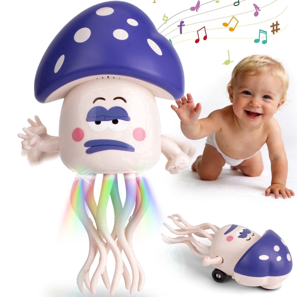 Dancing Mushroom Toy with Lights & Music | Crawling Baby Toy