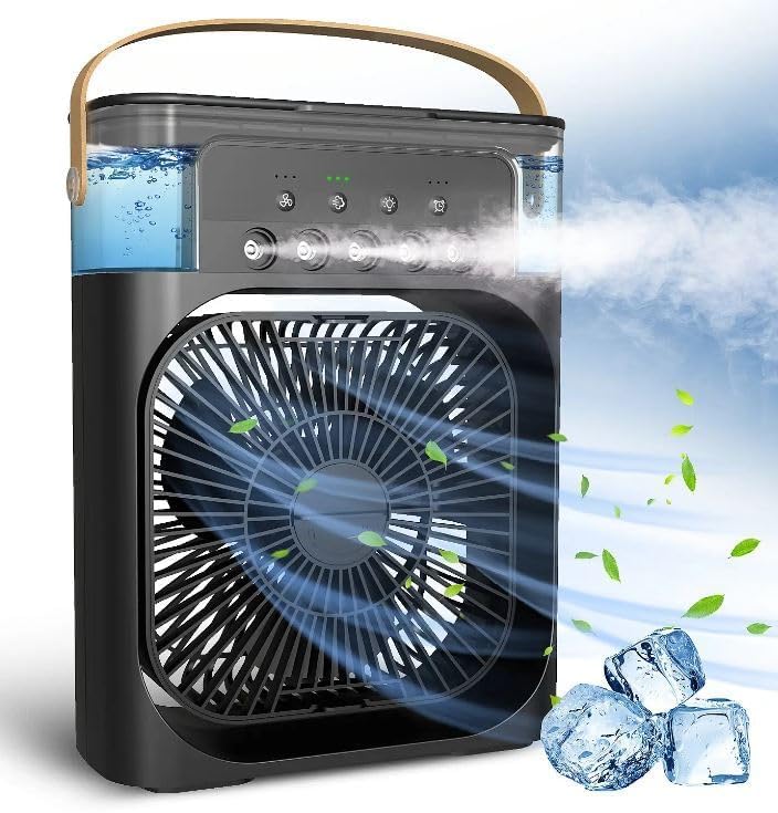 Portable Air Cooler Desk Fan with Water Spray – USB Mini Air Conditioner