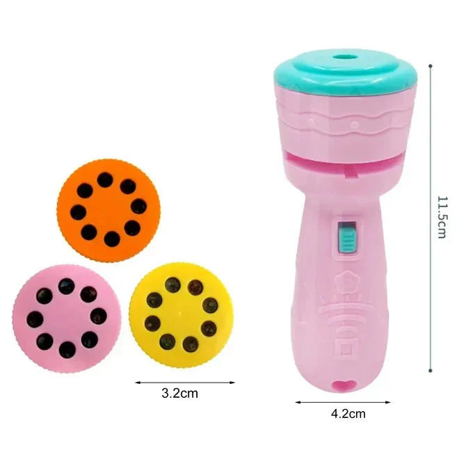 Kids Projector Flashlight Toy with 3 Slide Discs (24 Images) | Educational Projection Torch