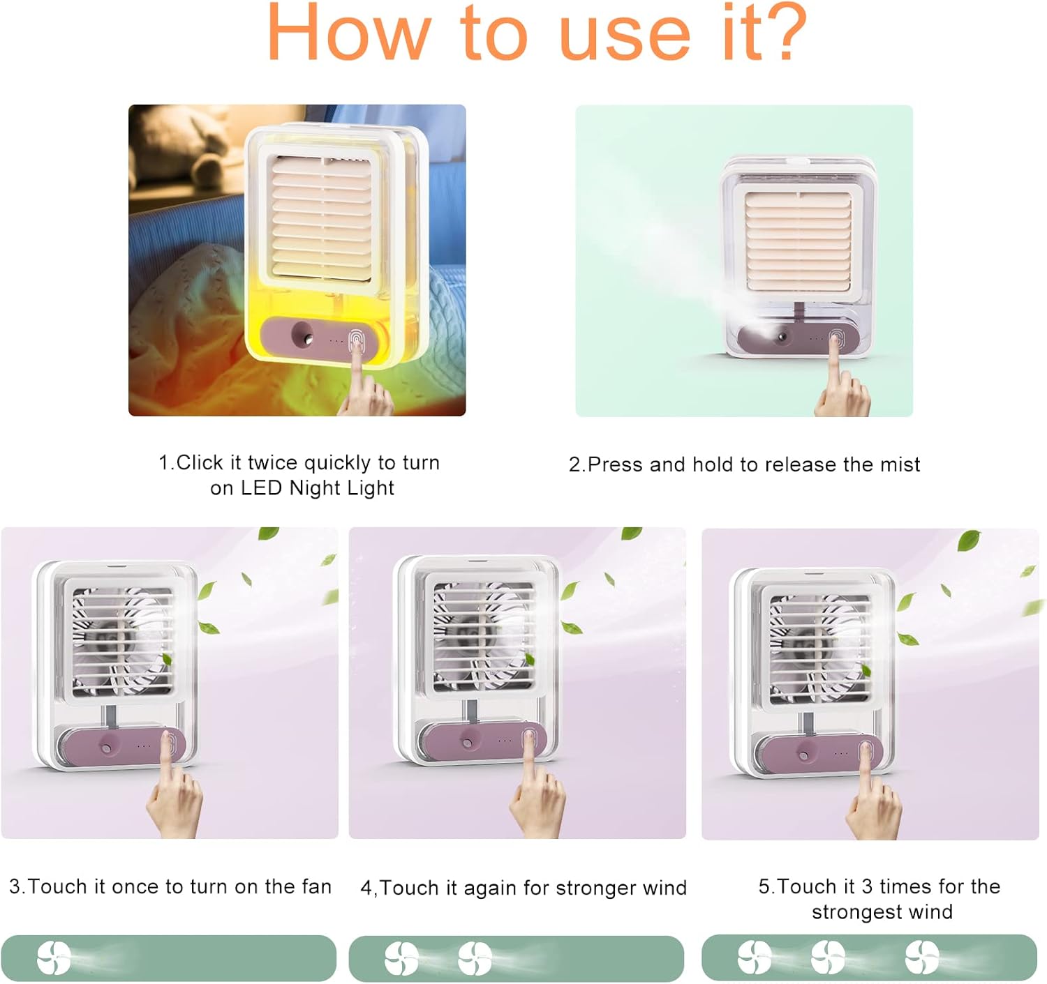 Mini cooling fan with LED light - buy in Pakistan