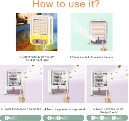 Mini cooling fan with LED light - buy in Pakistan